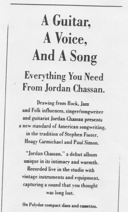 The Jordan Chassan Trio on Polydor Records.